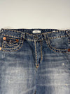 True Religion Ricky Relaxed Straight Big Stitch Distressed Jeans (W:36) (L:43)