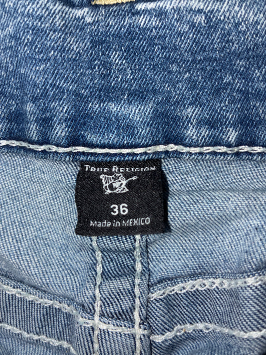 True Religion Ricky Relaxed Straight Light Wash Jeans (W:37) (L:46)