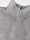 GAP Grey Heavy Knit Full-Zip Mock Neck Sweater (M)