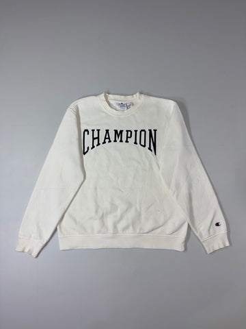 Champion | Cream Arch Logo Crewneck Sweatshirt (M)