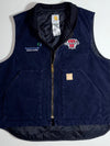 Carhartt | Navy Duck Canvas Quilted Vest Pipeline Workwear Embroidered (L/XL)