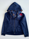Onirrai Navy Japanese Embroidered Zip Hoodie (L)