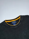 Polo Ralph Lauren Waffle Knit Thermal Crewneck Sweatshirt Black Gold Tipped Pony Logo (L)