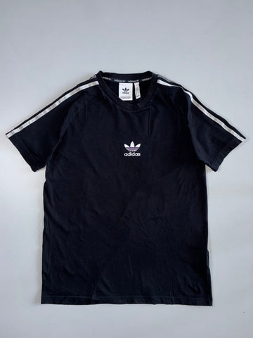 Adidas Originals Trefoil Center Logo 3-Stripe Sleeve Cotton T-Shirt Black (M)