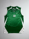 Nike Green & White Sleeveless Basketball Jersey #18 (XL)