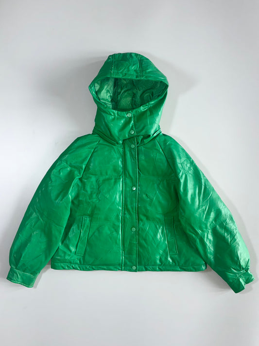 Premium Pure Leather Puffer Jacket (M/L)