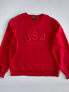 Polo Jeans Co. Ralph Lauren USA Arch Logo Crewneck Sweatshirt | Red (XL/2XL)