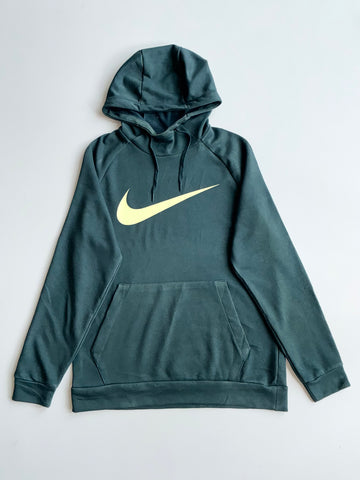 Nike Dri-FIT Dark Green Big Swoosh Pullover Hoodie (S/M)