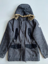 Quiksilver Faux Fur Hood Sherpa Lined Parka women’s– Charcoal (XL)