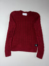Calvin Klein Jeans Burgundy Cable Knit Sweater (S)