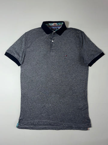 Tommy Hilfiger Heather Grey Polo w/ Navy Collar(L)