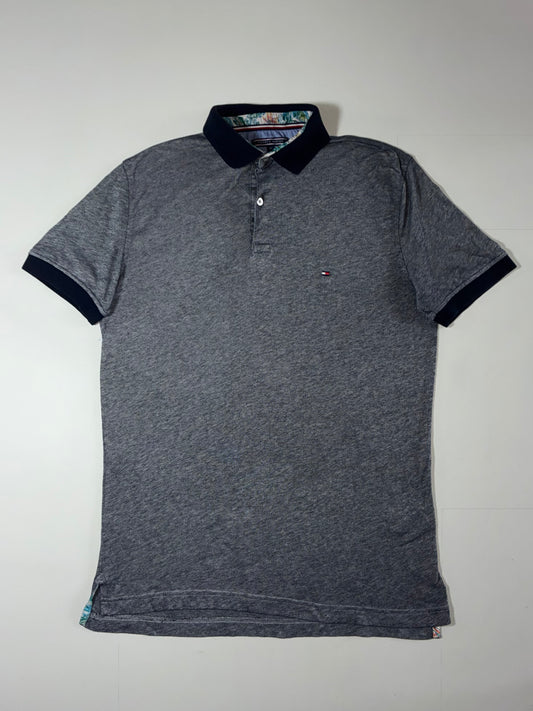 Tommy Hilfiger Heather Grey Polo w/ Navy Collar(L)