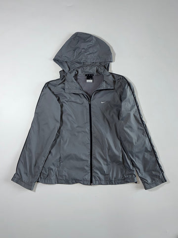 Nike Grey Hooded Windbreaker Jacket – Mesh Lined (S)