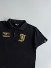 Jizo Street Freedom “Master Jizo” Rhinestone Embroidered Polo Shirt Black & Gold (L)