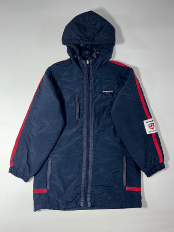 Vintage Reebok Classic Hooded Padded Parka Navy Red (M)