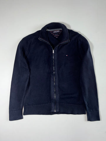 Tommy Hilfiger Navy Premium Cotton Full Zip Knit Sweater – (XL)