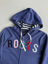 Roots Navy Full-Zip Hoodie with Multicolor Applique & Striped Hood woman’s– (S)