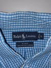 Ralph Lauren Blue & White Check Button-Down Shirt – Blake Fit(2XL)