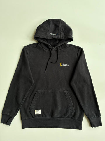 National Geographic Black Pullover Hoodie – Embroidered Logo | (L)