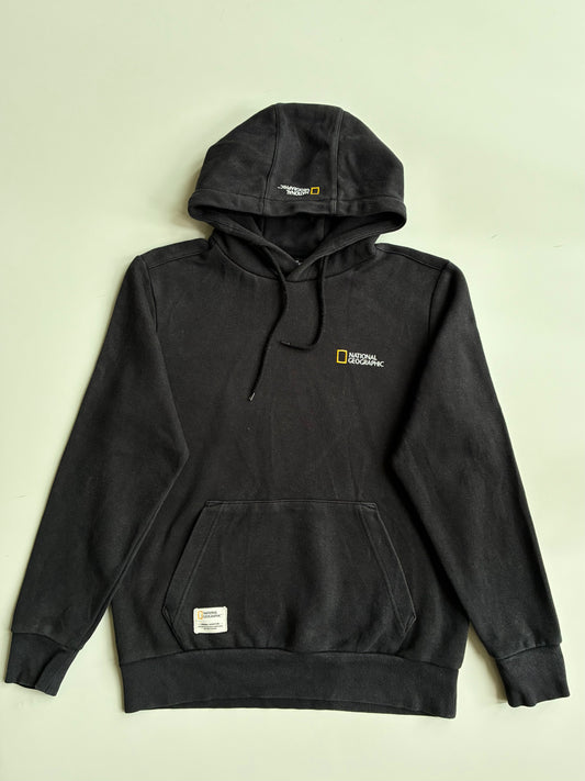 National Geographic Black Pullover Hoodie – Embroidered Logo | (L)