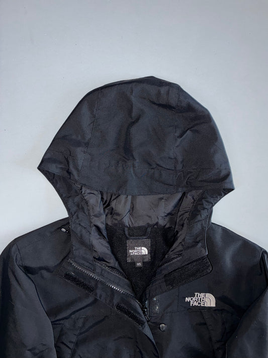 The North Face Waterproof Hooded Shell Jacket | Black Zip-Up Windproof Outdoor Mountain Coat (M)
