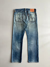 Levi’s Distressed Bleach-Splash Jeans (W:34) (L:40.5)