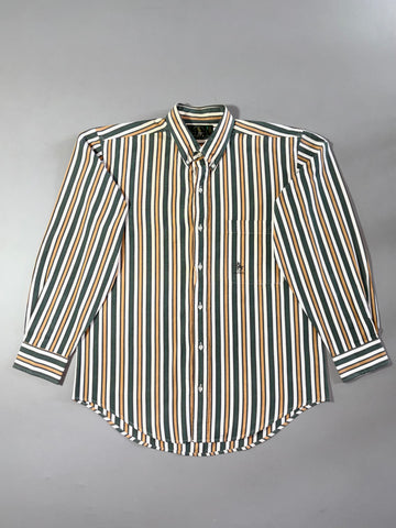 Vintage Santa Barbara Polo & Racquet Club Striped Button-Down Shirt (M)