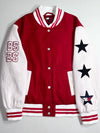Tommy Jeans Tommy Girl Rhinestone Heart Oversized Varsity Jacket (XL/2XL)