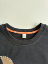 Embroidered Red-Crowned Crane Black Sweatshirt (M)