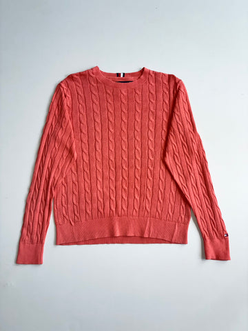 Tommy Hilfiger Coral Cable Knit Crewneck Sweater – (S)