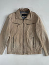 C. Comberti Beige Suede Leather Zip-Up Jacket with 4 Zip Pockets, (XL)