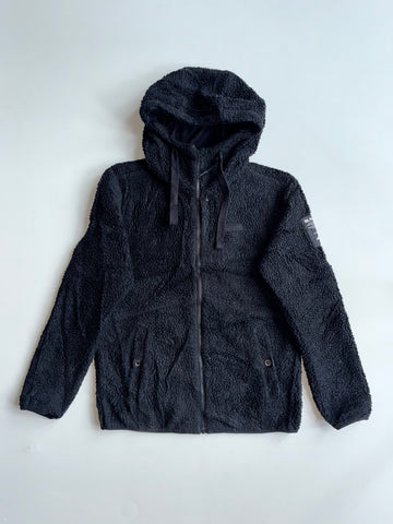 Black Yak Black Sherpa Fleece Hooded Zip Jacket (S)