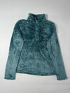 Patagonia Los Gatos Style High Pile Fleece Quarter Zip Pullover  Teal Green  (M)