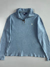 Polo Ralph Lauren | Quarter-Zip Ribbed Pullover | Light Blue (XL)