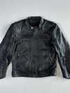 First Mfg Black Leather Biker Jacket (L)
