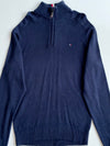 Tommy Hilfiger Navy Merino Wool Quarter-Zip Sweater – Size (XL)