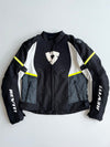 Rev'it! Black & Neon Textile Motorcycle Riding Jacket – Armoured (Padded) (2XL)