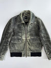 Hugo Boss Distressed Leather Bomber Jacket (M)