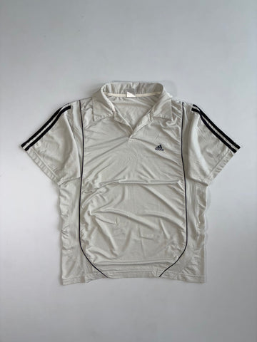Vintage Adidas Off-White Textured Polo Jersey (Xl)