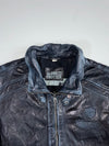 Globe Trotter Vintage Distressed Black Leather Aviator Moto Jacket (L)