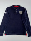 Tommy Hilfiger Rugby Polo Long Sleeve Shirt – Navy/Red (XL)