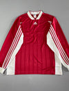 Vintage Adidas | Vintage Football Jersey Long Sleeve Red White | (2XL)
