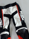 KTM Black White & Orange Genuine Leather Armoured Racing Pants Knee Padded (W:38|L:36)
