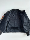 Vintage Black & Orange Leather Café Racer Jacket  No. 99 Racing Stripe (M)