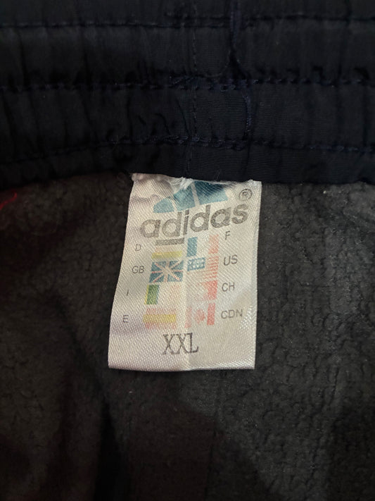 Vintage 90s Adidas "3" Fleece-Lined Track Pants (W:38) (L:41)