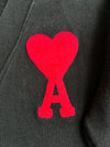 AMI Paris Ami de Coeur Black Knit Cardigan (XL)
