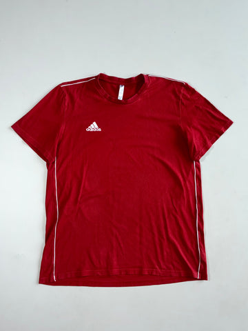 Adidas Red Core 18 Training Tee with White Piping (2XL)