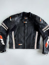 MVD Racewear Vintage Perforated Leather Motorcycle Racing Reflate Jacket (M)