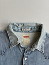 Levi's Light Wash Western Denim Shirt – Pearl Snap – Slim Fit – (M)
