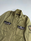 Egoist Olive Military Field Jacket with Beaded Pockets & Patches woman’s (S)
